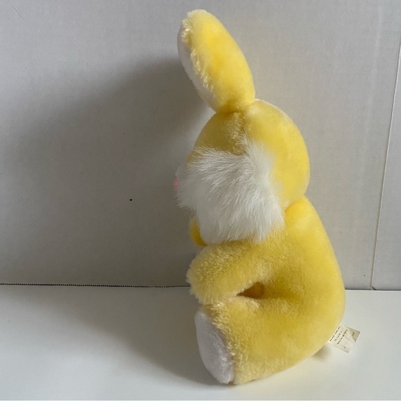 Vintage Walmart Bunny RabbitStuffed Animal Yellow Easter Plush Decoration STIFF - Picture 11 of 15